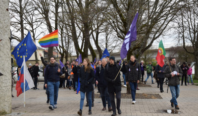 Volt members participate in the first Schengen march in 2019