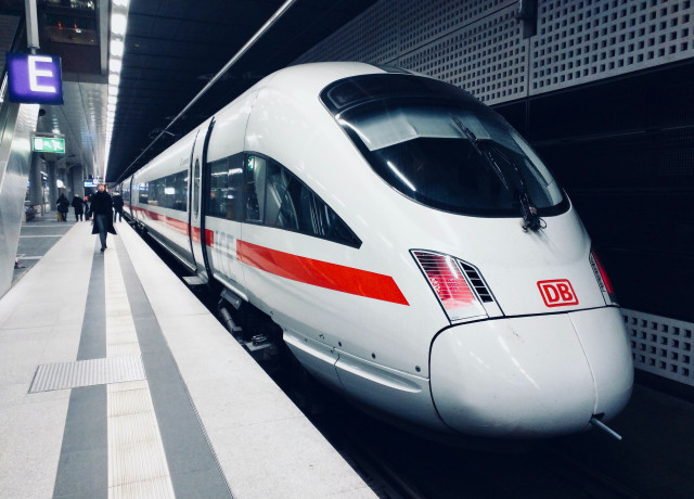 A high speed train in the station
