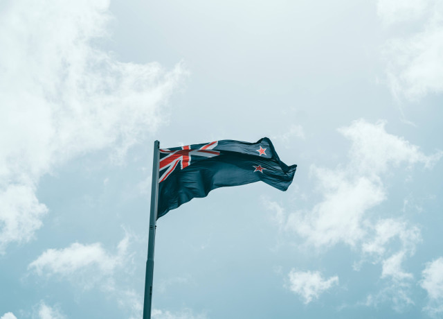 The New Zealand flag flying