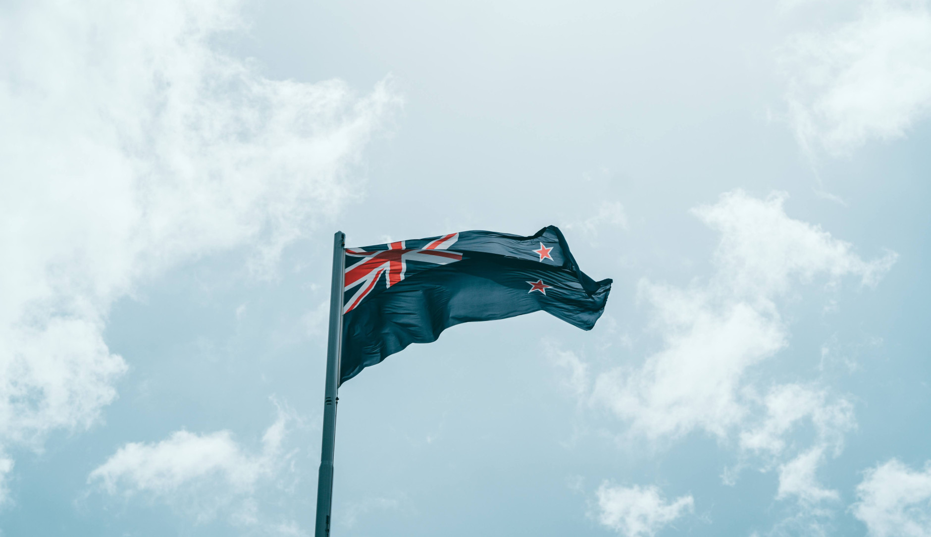 The New Zealand flag flying