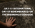 A hand with a bracelet rests on a weathered, carved stone surface. Text overlays read 